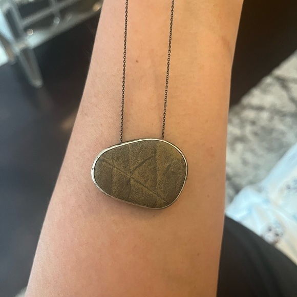 Jasper pendant necklace gemstone in sterling silver.  Beautiful statement piece - Picture 3 of 4